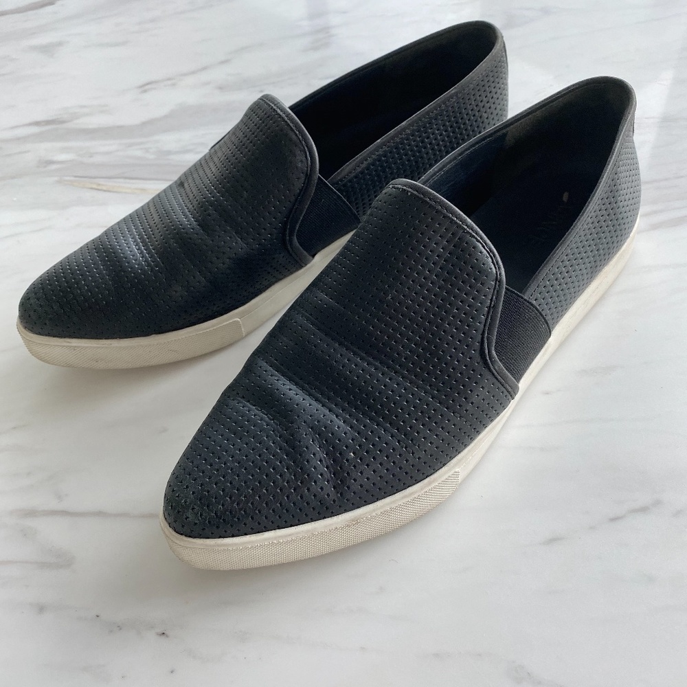 Vince Pierce Pointed Toe Leather Slip-On Sneaker